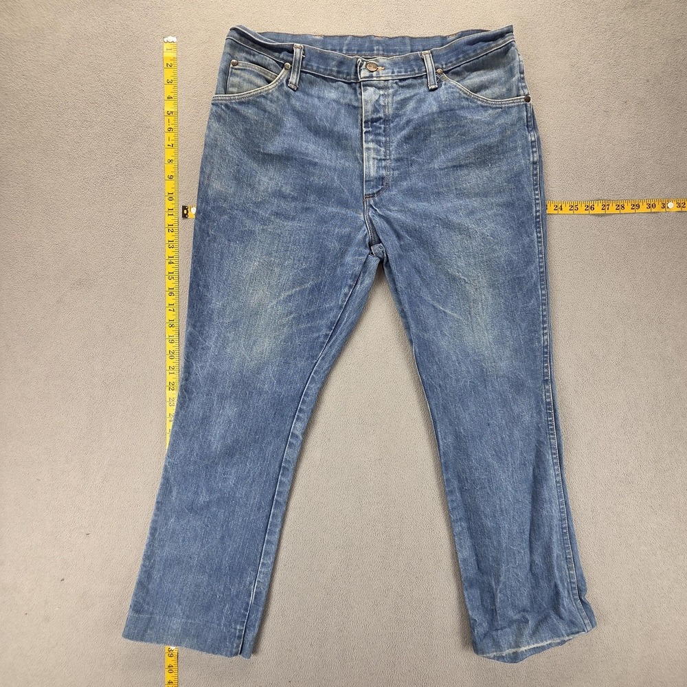 Vintage Wrangler Jeans Mens Blue Straight Light Wash Fits 34x28